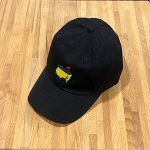 Masters Golf Black Cap with Embroidered Logo